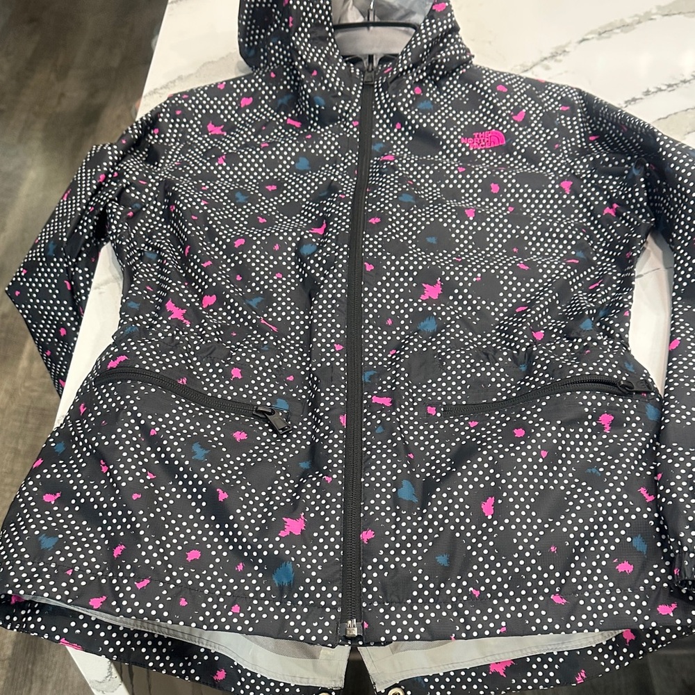 The North Face Women's Black and Pink Polka Dot Utility Jacket